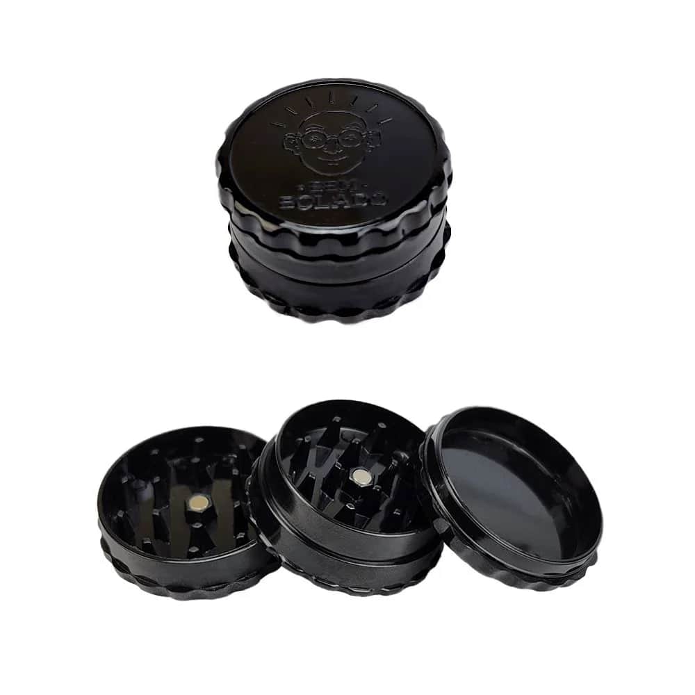 Dichavador Bem Bolado Pequeno 3 Partes - Preto